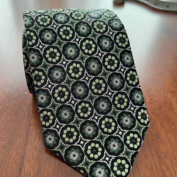 Joseph&Feiss 100% silk Green Patterned Men's Tie - Picture 2 of 6
